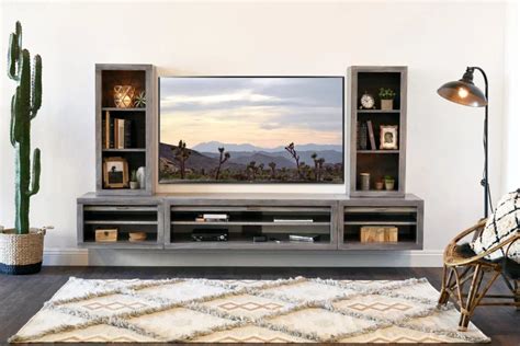 A floating TV console in 2020 | Floating tv stand, Wall mount ...