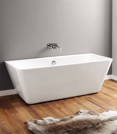 April Eppleby White 1700 x 750mm Back To Wall Contemporary Freestanding Bath