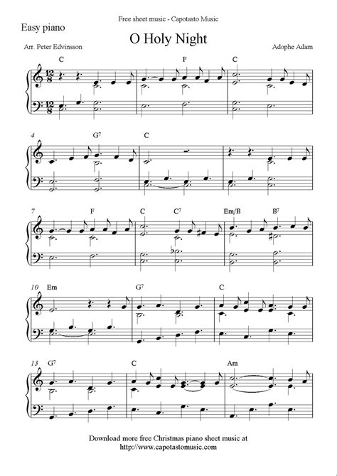 Easy Piano Solo Arrangementpeter Edvinsson Of The Christmas - Free Printable Piano Pieces | Free ...