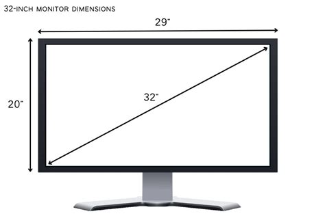 32-Inch Monitor Dimensions (Exact Size Shown) - Measuring Stuff