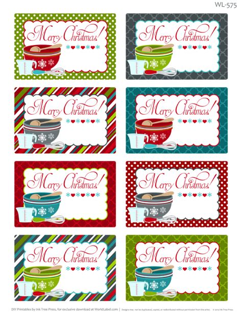 Printable Christmas Labels for Homemade Baking | Christmas printable labels, Christmas labels ...