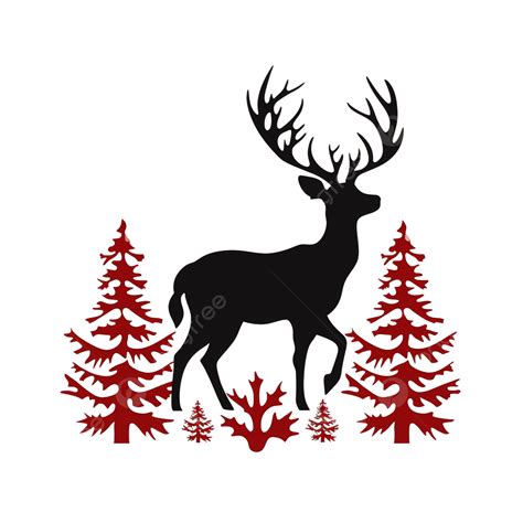 Christmas Deer Silhouette, Art, Background, Celebrate PNG Transparent ...