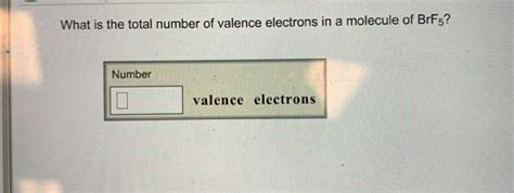 Solved What is the total number of valence electrons in a | Chegg.com