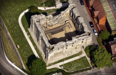 aerial photograph of Canterbury Castle, Canterbury Kent England UK