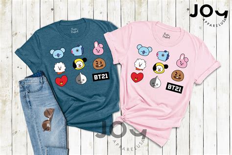 BT21 Characters Shirts BTS Fan Gift Shirt Gift for Her BTS | Etsy