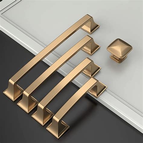 Amerdeco 10 Pack Champagne Bronze Cabinet Pulls 5 Inch(128mm) Hole Center Cabinet Hardware ...