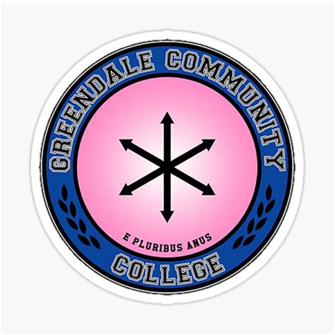 "Greendale Community College" Sticker for Sale by uncommonsyntax ...