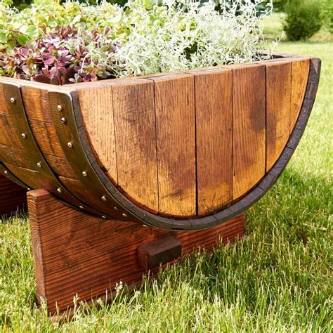 Reclaimed Half-Barrel Planter - Wine Enthusiast