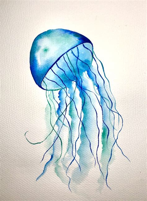 Jellyfish 🐠 in 2023 | Jellyfish drawing, Jellyfish painting, Jellyfish art