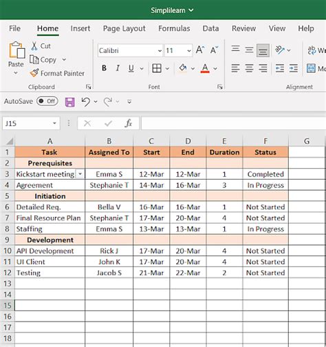 Feasibility Study Excel Template