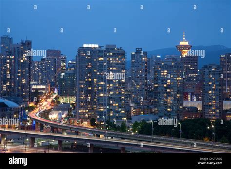 Night view of Downtown Vancouver Stock Photo - Alamy