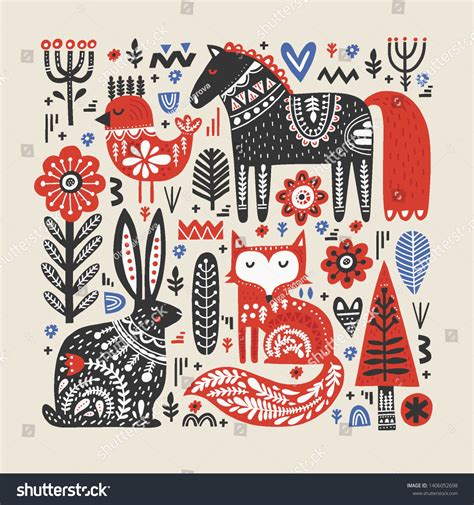 34,514 Folk art animals Images, Stock Photos & Vectors | Shutterstock