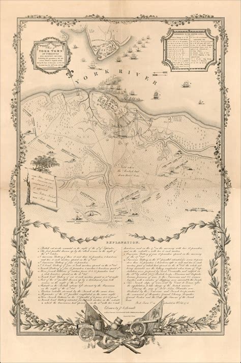 A spectacular and rare plan of the siege of Yorktown - Rare & Antique Maps