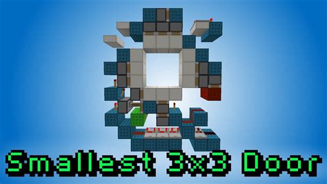 Tiny 3x3 Piston Door [1 Wide] - Minecraft 1.7 Redstone Tutorial - YouTube