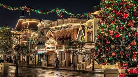 tree, disneyland, evening, downtown, tourist attraction, france HD ...