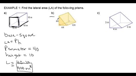 Lateral area and surface area of prisms - YouTube