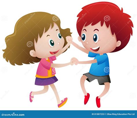 Two kids holding hands stock vector. Illustration of student - 81887233