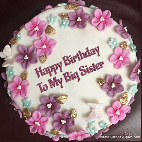 Happy Birthday To My Big Sister Cakes, Cards, Wishes