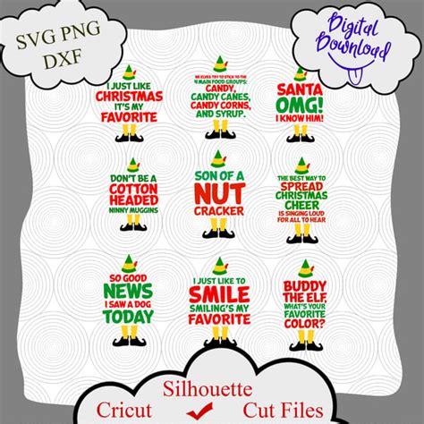 Elf quotes bundle svg, png dxf, Buddy The Elf svg, Movie Quo - Inspire ...