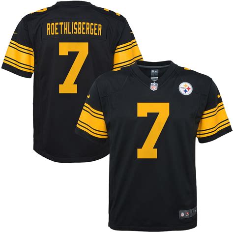 Nike Ben Roethlisberger Pittsburgh Steelers Youth Black Color Rush Game Jersey