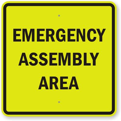 Emergency Assembly Area Sign, Fire & Emergency Sign, SKU: K-7307