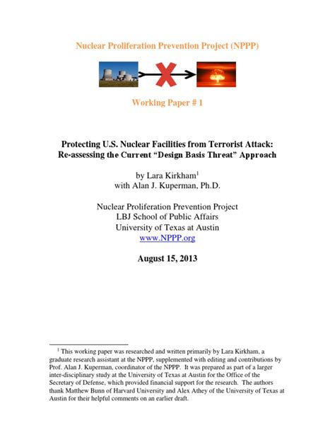 Nuclear Proliferation Prevention Project - Study On Power Plant Security | PDF | Nuclear Weapons ...