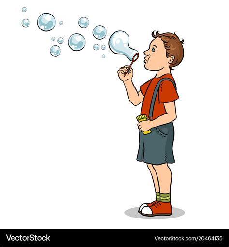 Boy Blowing Bubbles Clipart