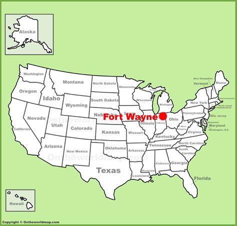 Fort Wayne location on the U.S. Map - Ontheworldmap.com