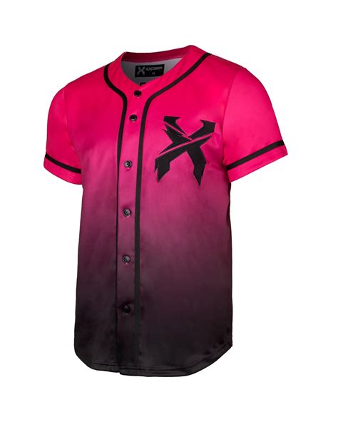 Excision Baseball Jersey - Neon Pink/Black Gradient