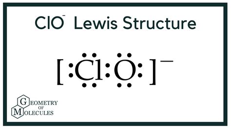 ClO- Lewis Structure (Hypochlorite Ion) | Lewis, Molecules, Molecular