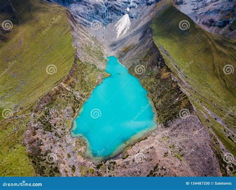 Humantay Lake in Peru on Salcantay Mountain in the Andes Stock Photo ...