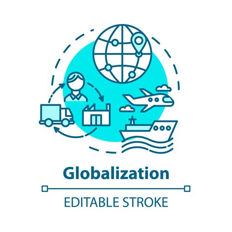 Globalization concept icon. International economy. Global distribution ...