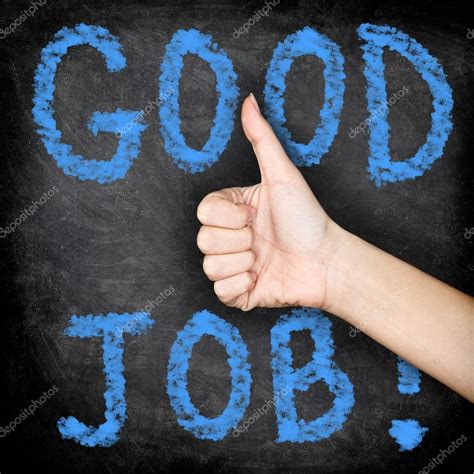 Good job - thumbs up blackboard Stock Photo by ©Maridav 31778887