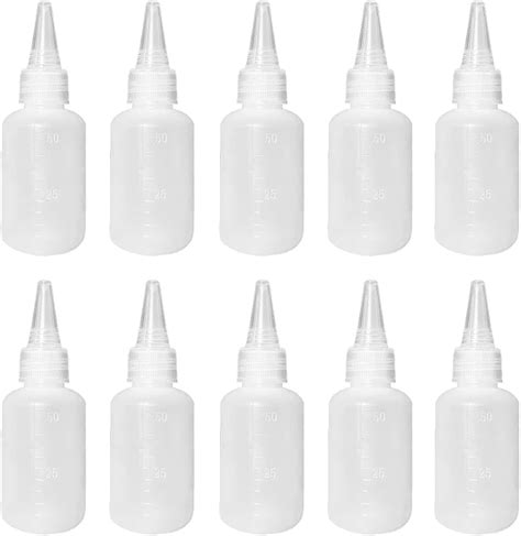 YSFVNP 10 Pcs Small Squeeze Bottles, 50ML Clear Squeeze Condiment Bottles, Sauce Bottle Squeeze ...