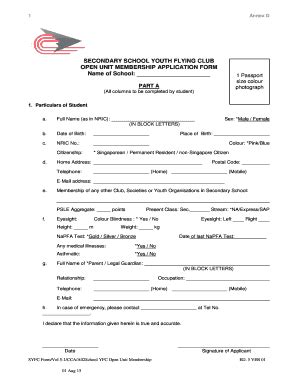 Singapore Youth Flying Club - Fill and Sign Printable Template Online