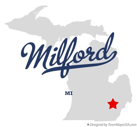 Map of Milford, MI, Michigan