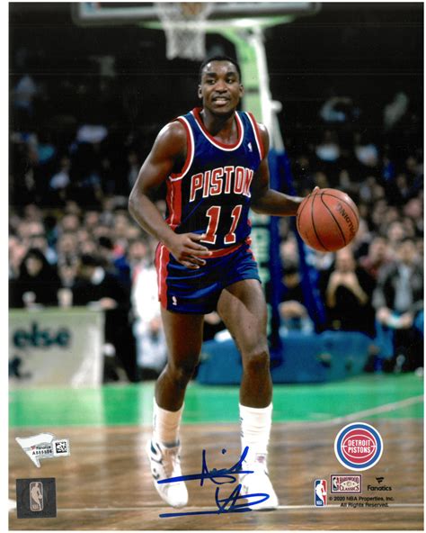 Isiah Thomas Autographed Detroit Pistons 8x10 Photo #4 - Road Action ...