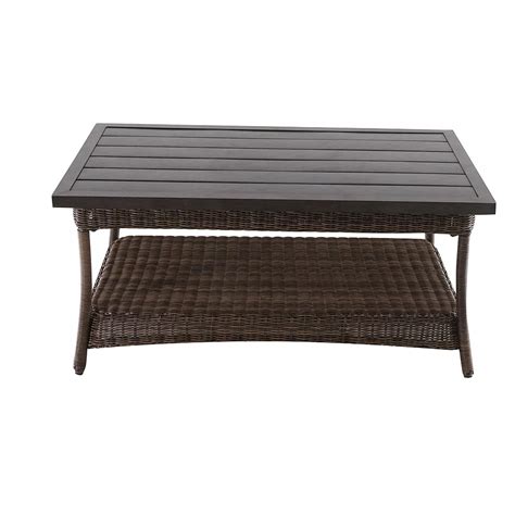 Hampton Bay Beacon Park All-Weather Wicker Patio Coffee Table | The ...