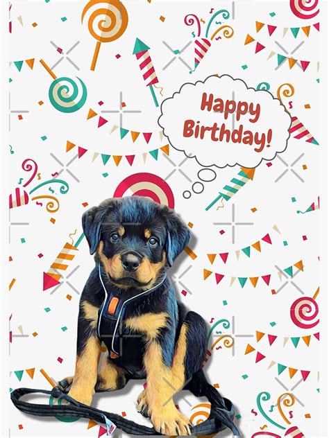 "Rottweiler wishes happy birthday " Poster for Sale by AnnaAndVibes ...