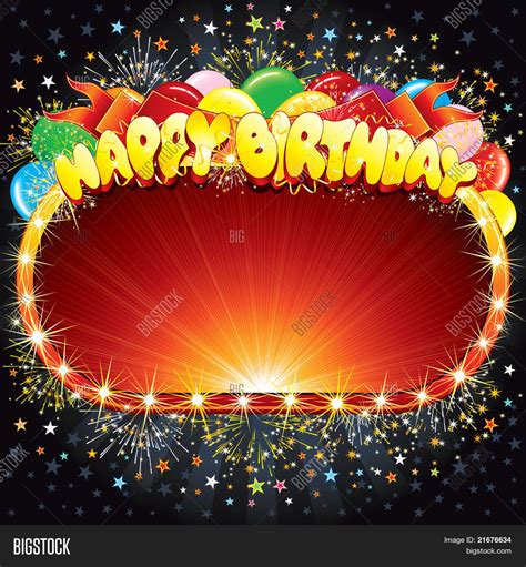 Happy Birthday Vector Background Vector & Photo | Bigstock