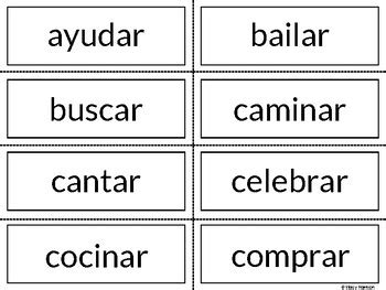 Common SPANISH AR, ER, IR Verbs List by Stacy's Place | TpT