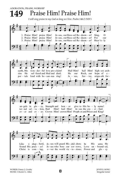 Baptist Hymnal 2008 149. Praise Him! praise Him! Jesus, our blessed Redeemer! - Hymnary.org ...