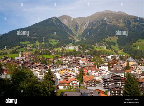 Switzerland, Grisons, Village Klosters, elevated view Stock Photo - Alamy