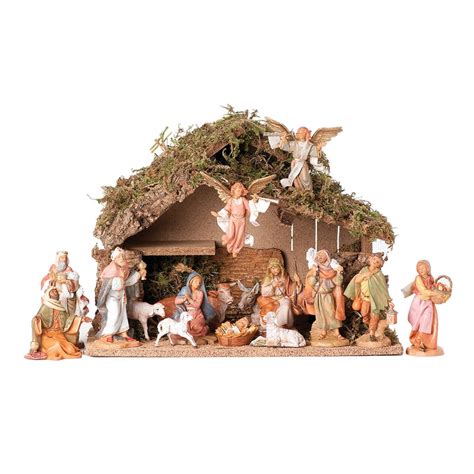 Fontanini 16 Piece Nativity Set with Italian Stable — AllSculptures