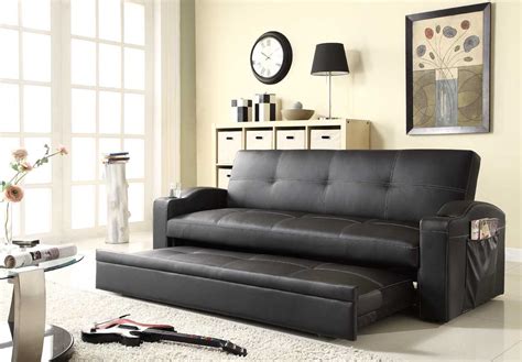 Homelegance Novak Elegant Lounger Sofa with Pull Out Trundle 4803BLK at Homelement.com