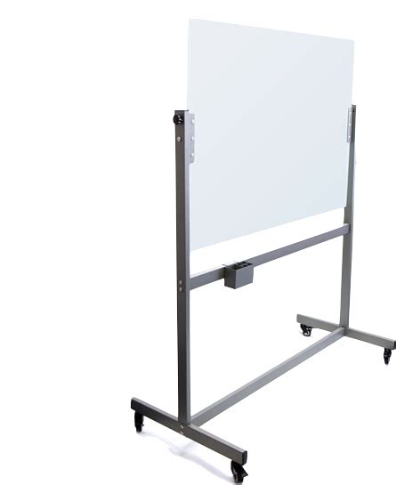 U Brands Magnetic Glass Dry Erase Board Rolling Easel, 47 x 35 Inches ...