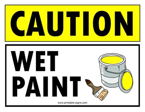 Caution Wet Paint Sign - Printable Signs