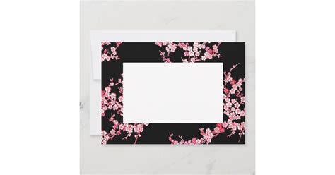 Pink Cherry Blossom Border Invitation | Zazzle