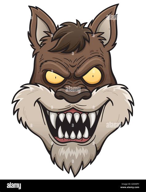 Vector illustration of Wolf Face cartoon Stock Vector Image & Art - Alamy