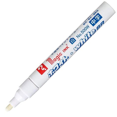 Magic Ink M500W White Permanent Marker Medium 2.5mm Flow Control